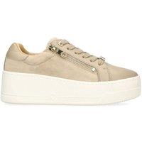 Carvela Women's 'Connected Zip' Leather Suede Trainers in Beige | Size: 8