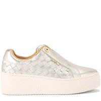 Carvela Women's 'Connected Laceless Weave' Leather Trainers in Gold | Size: 8