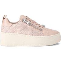 Carvela Women's 'Connected Zip Hotsox' Leather Trainers in Pale Pink | Size: 8