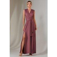 Jolie Moi Women's Halter Neck Maxi Bridesmaid Dress in Mauve | Size: 18