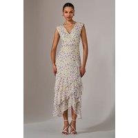 Jolie Moi Women's Sleeveless Ruffle Midi Dress in Lilac | Size: 18