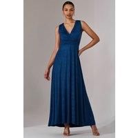 Jolie Moi Women's Ella Wrap Bodice Jersey Maxi Dress in Navy | Size: 14