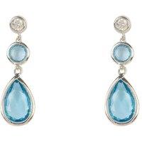 Latelita Women's Tuscany Gemstone Drop Earring Silver Blue Topaz Hydro