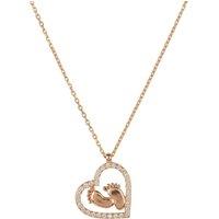 Latelita Women's Heart Mum Pendant Necklace Rosegold in White