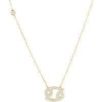 Latelita Women's Zodiac Star Sign Pendant Necklace Gold Cancer in White