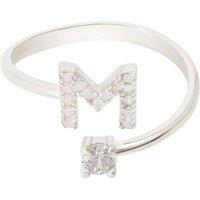 Latelita Women's Initial Ring Silver M in White