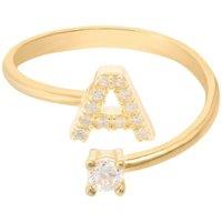 Latelita Women's Initial Ring Gold A in White