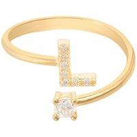 Latelita Women's Initial Ring Gold L in White