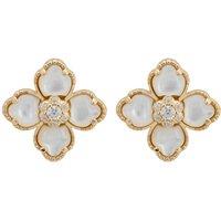 Latelita Women's Flower Clover Mother Of Pearl Stud Earrings Gold in White