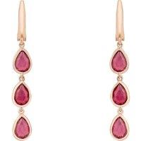 Latelita Women's Sardinia Triple Teardrop Earrings Rosegold Pink Tourmaline