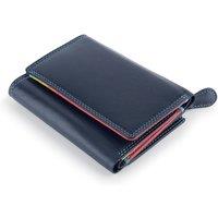 PRIMEHIDE Women's Multicolour Trifold Leather Purse in Navy