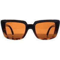 montana Women's Rectangle Shiny Black Turtle Brown Polarized MP193