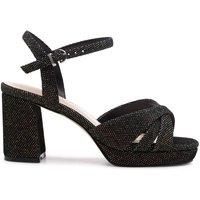 Paradox London Women's 'Navarra' Wide Fit Platform High Heel Sandals in Black | Size: 6E