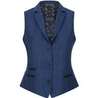 TruClothing Women's Wsn - Tweed Herringbone 1920's Waistcoat in Navy | Size: 18