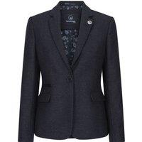 Infinity Leather Women's Womens Herringbone Check Tweed Wool Blend Blazer in Black | Size: 8
