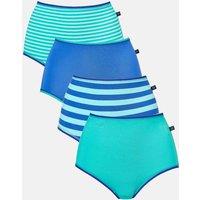 British Boxers Women's Pack of Four "Seagreen" Bamboo Full Briefs in Bright Blue | Size: 2XL