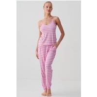 British Boxers Women's Ice Cream Parlour Bamboo Camisole Pyjama Set in Baby Pink | Size: XS