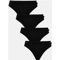 British Boxers Women's Pack of Four "Black" Bamboo High Leg Knickers in Black | Size: Large