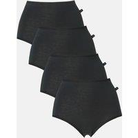 British Boxers Women's Pack of Four "Black" Bamboo Full Briefs in Black | Size: XS
