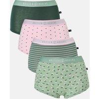 British Boxers Women's Pack of Four Juniper Bamboo Hipster Boxer Briefs | Size: XL