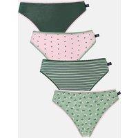 British Boxers Women's Pack of Four "Juniper" Bamboo High Leg Knickers | Size: 3XL