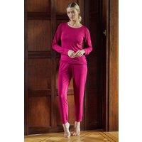 British Boxers Women's "Merry Cherry" Bamboo Pyjama Set in Raspberry | Size: XL