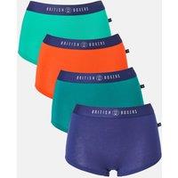 British Boxers Women's Pack of Four "Warm Spice" Bamboo Hipster Boxer Briefs | Size: Medium