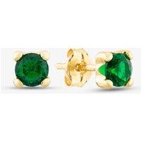 T.H.Baker Women's 9ct Yellow Gold May Green Birthstone Stud Earrings 1.59.1853