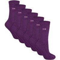 THMO Women's 6 Pairs Soft Breathable Thermal Socks in Purple | Size: 4-8