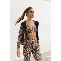 Dancing Leopard Women's Samaya Leopard Print Bomber Jacket Casual Breathable Zip Up Jumper in Natural | Size: 6