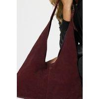 Barneys Originals Women's Real Suede Shoulder Bag In Burgundy