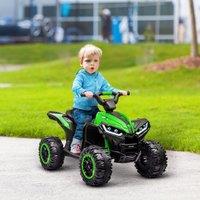 HOMCOM Women's 12V Quad Bike, Ride-On ATV w/ Forward Reverse Function Music in Green