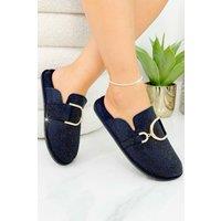 Love Lemonade Women's Crystal Imperial Suede Slip On Clog Mules in Black | Size: 3