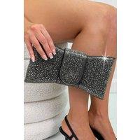 Love Lemonade Women's Crystal Luxe Bow Clutch Bag in Black