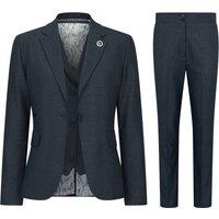 Infinity Leather Women's Three-Piece Tailored Fit Suit in Prince of Wales Check in Green | Size: 18