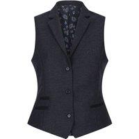 Infinity Leather Women's Womens Herringbone Check Tweed Waistcoat Wool Blend Vest in Black | Size: 12