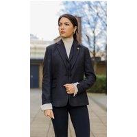 Infinity Leather Women's Womens Herringbone Check Tweed Blazer Waistcoat Wool 2 Piece Set in Black | Size: 16