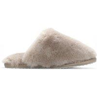 Infinity Leather Women's Sheepskin Slippers Warm Winter Fur Mule - Aurora in Taupe | Size: 3