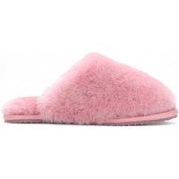 Infinity Leather Women's Sheepskin Slippers Warm Winter Fur Mule - Aurora in Pink | Size: 9