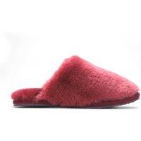 Infinity Leather Women's Sheepskin Slippers Warm Winter Fur Mule - Aurora in Burgundy | Size: 7