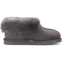 Infinity Leather Women's Sheepskin Suede Ankle Slip-On Bootie Winter - Glacier in Grey | Size: 5
