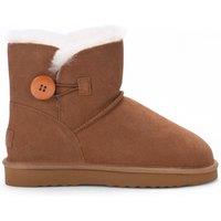 Infinity Leather Women's Sheepskin Suede Ankle Bootie Warm Winter Boots - Alpine in Tan | Size: 7