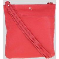 Ashwood Leather Women's 'Melodia' Real Leather Curve Pocket Crossbody Bag in Coral