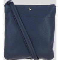 Ashwood Leather Women's 'Melodia' Real Leather Curve Pocket Crossbody Bag in Dark Blue