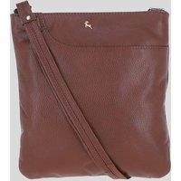 Ashwood Leather Women's 'Melodia' Real Leather Curve Pocket Crossbody Bag in Tan