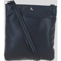 Ashwood Leather Women's 'Melodia' Real Leather Curve Pocket Crossbody Bag in Black