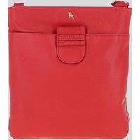 Ashwood Leather Women's Genuine Leather Crossbody x Shoulder Bag with Golden Accents in Coral