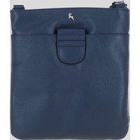 Ashwood Leather Women's Genuine Leather Crossbody x Shoulder Bag with Golden Accents in Navy