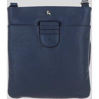 Ashwood Leather Women's Genuine Leather Crossbody x Shoulder Bag with Golden Accents in Dark Blue