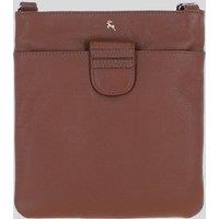 Ashwood Leather Women's Genuine Leather Crossbody x Shoulder Bag with Golden Accents in Light Brown